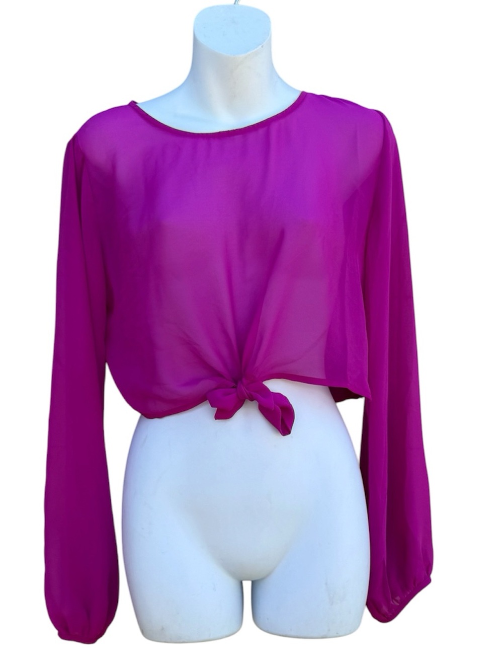 superdown jemma tie front shirt in fucsia